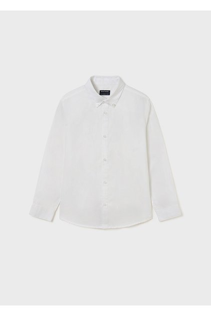 Boy's Long Sleeve Basic White Shirt 874