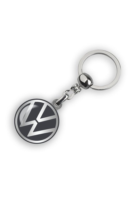 Smoke Gray Volkswagen Logo Metal Car Keychain - New Logo