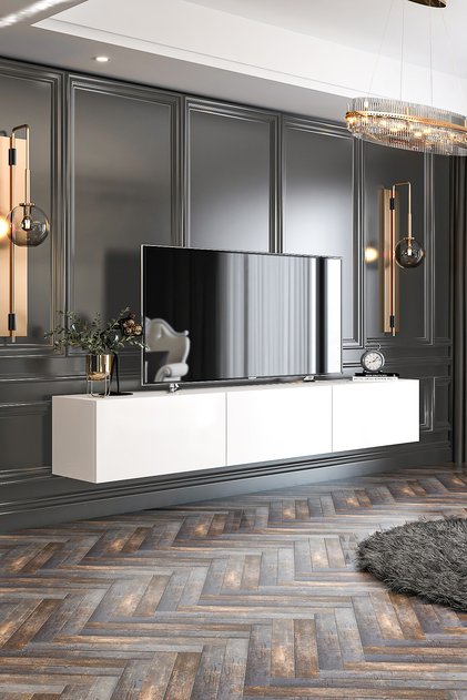Bodrum Tv Ünitesi Duvara Monte - Ayaklı Kullanım 180 Cm