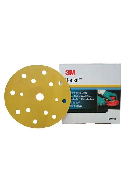sachi3 3M 50448 Hookit 255p+ P220 Sarı 15 Delikli Disk Zımpara 150 mm