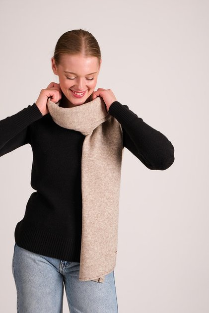 Women's Melange Soft Button Scarf Mink 23w506
