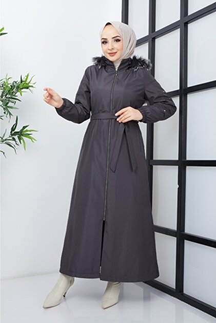 KMKkombin Kadın Sırtı Kürklü Kapitone Altı Elyaf Tam Boy Su Ve