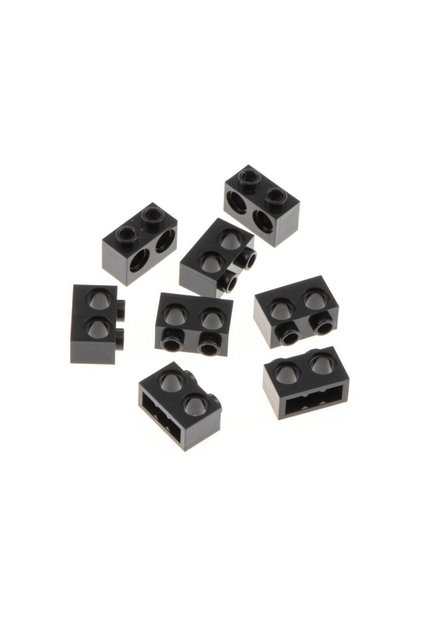 Original Accessory Moc Technic Brick 1 X 2 Pin Double Hole Black Brick 5 Pieces To Ship