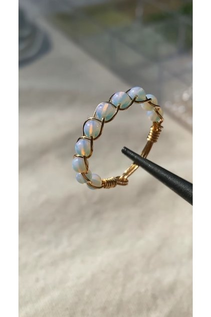 Opal (opalite) Stone Special Design Natural Stone Handmade Ring