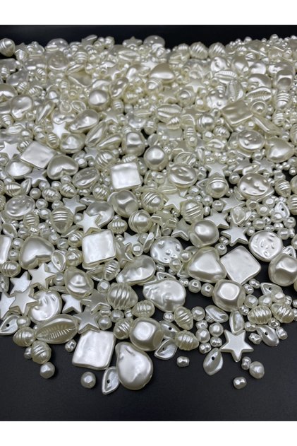 25Gr Mixed Model Cream Color Luxury Coating Formless, Unshaped Baroque Trapezoid Plastic Pearl Beads