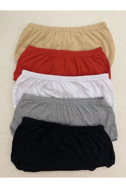 5-Piece Women's Colorful Elastic Bato Cotton Lycra Panties