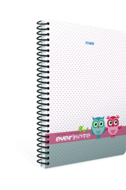 80 Sheets A4 Envernote Spiral Offset Plastic Cover Checked Notebook 1695