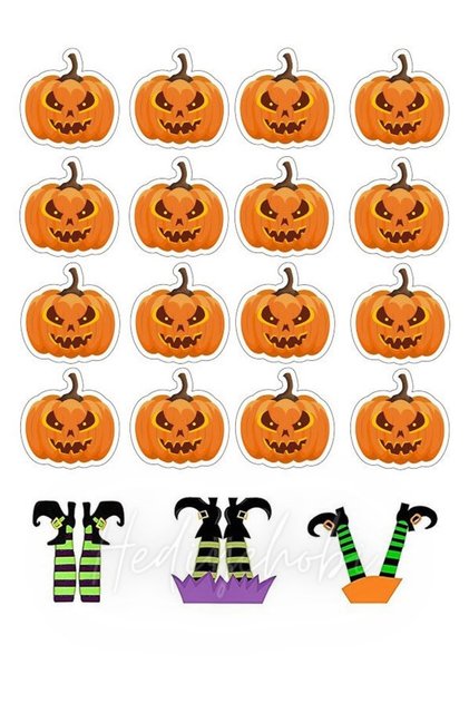 Cadılar Bayramı Halloween Resimli Yenilebilir Kurabiye Baskısı, Şekerli Kağıt, Yenilebilir Baskı