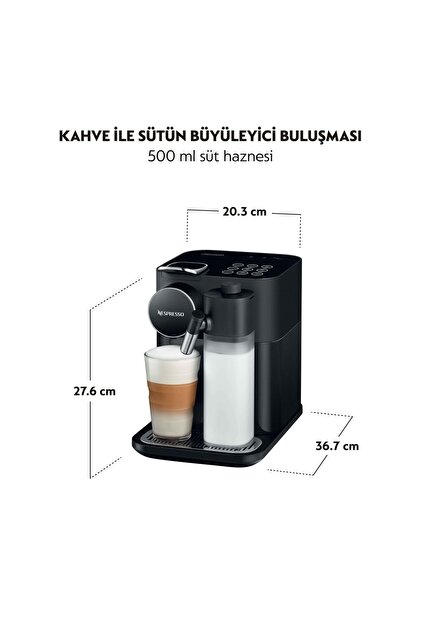 Nespresso F531 Black Gran Lattissima Kapsüllü Kahve Makinesi