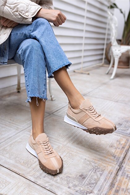 ANGELİNA JONES Lascor Kadın Nude Gercek Suet Sneaker - Fiyatı