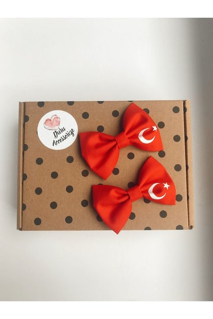 29 October Turkish Flag Printed Fabric Clip Buckle Set of 2
