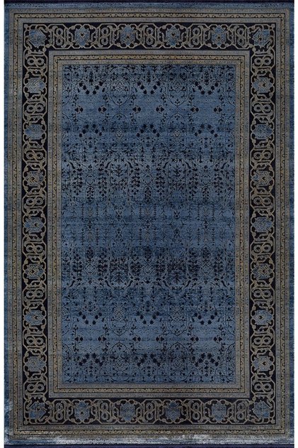 Artemis Bella 06463b Lacivert Gold Halı 100 Tarak Premium Saçaklı Halı