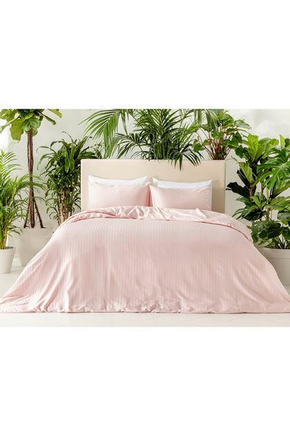 Crystal Silky Twill King Size Duvet Cover Set 240X220 cm Pink