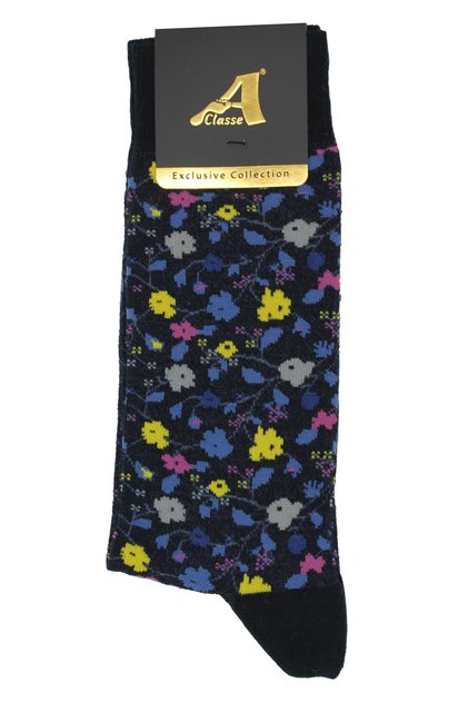 Branched Flower Patterned Cotton Men's Socks