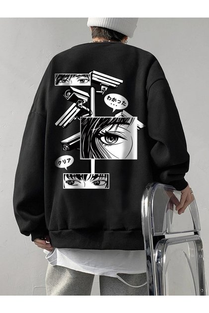 Unisex Anime Oversize Crew Neck Sweatshirt