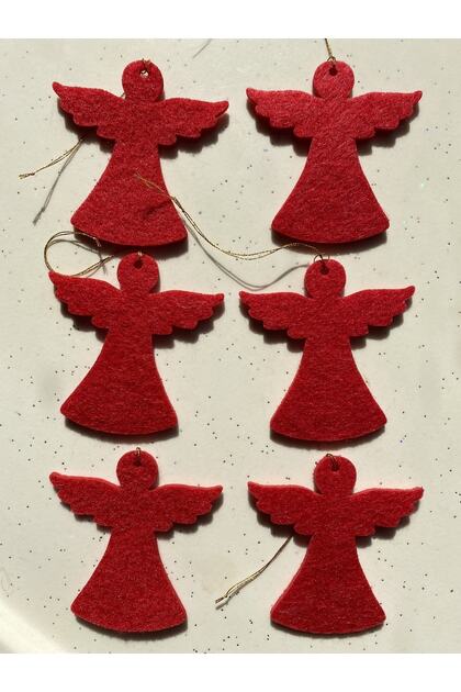 Red Angel Christmas Tree Ornament Set