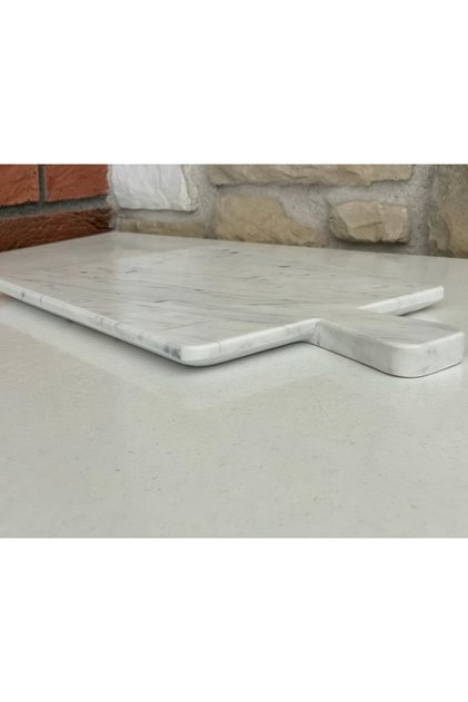 White Cloudy Marble Meat/vegetable/bread Chopping Stone New Handle