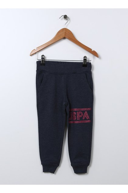 Elastic Legged Navy Blue Girls' Sweatpants Esent