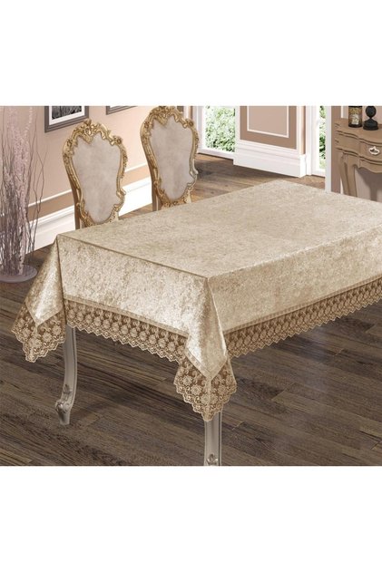 Luxury Antique Tablecloth - Milk Brown