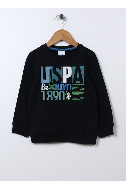 Printed Boy's Navy Blue Sweatshirt Bury