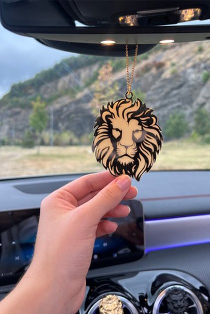 Gold Lion Rearview Ornament