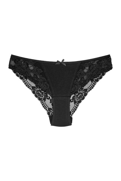 Black Cotton Lace Women's Briefs Women's Panties