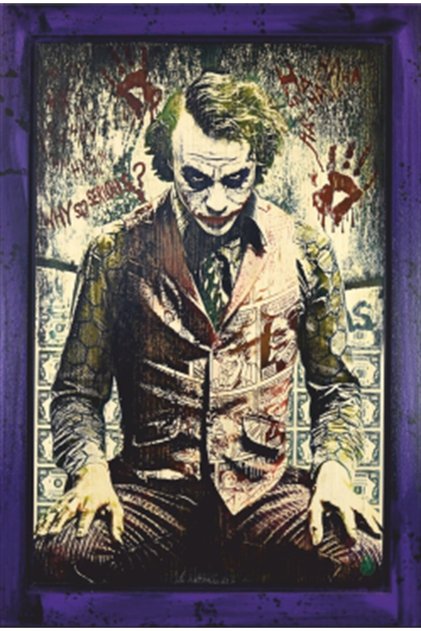 The Joker Portrait Mini Retro Wooden Poster