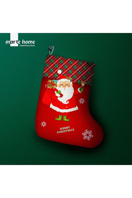 New Year's Christmas Patterned Decorative Pouch Christmas Socks
