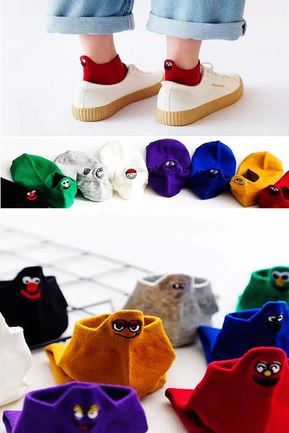 İkonik Socks Emoji Çoraplar 8’li Gökkuşağı Paketi - 1