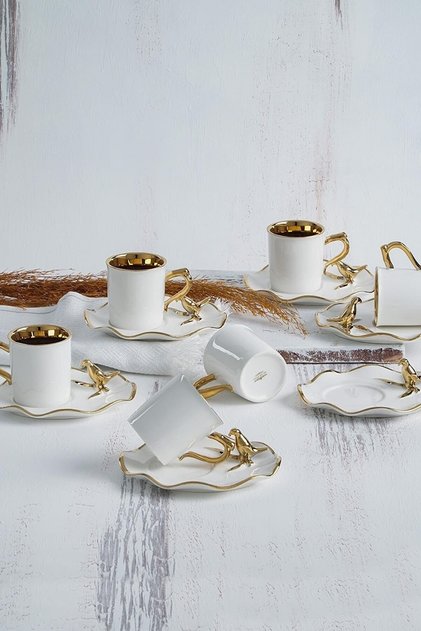 Plus Porcelain Coffee Cup Set with Birds