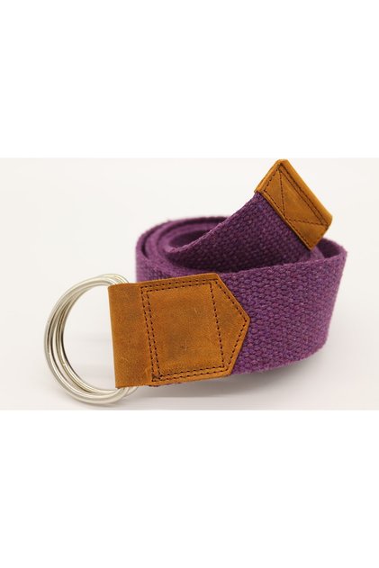 Unisex Leather Detailed Purple Canvas Sports Cloth Belt