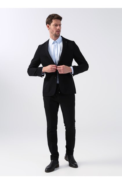 Normal Bel Slim Fit Siyah Erkek Takım Elbise Jamıs2