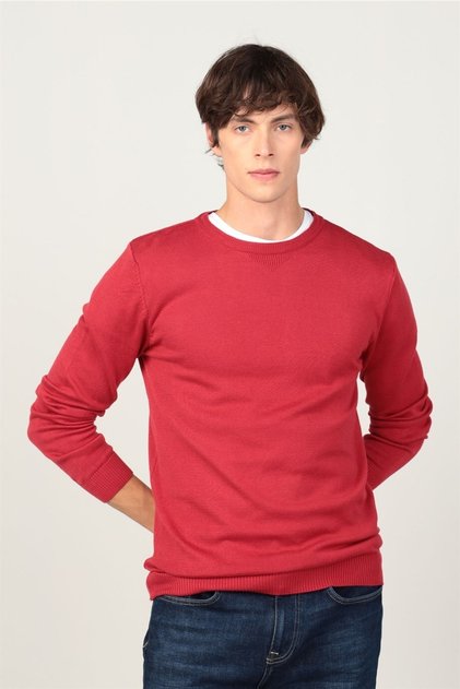 Men's Slim Fit Narrow Cut Crew Neck Sweater