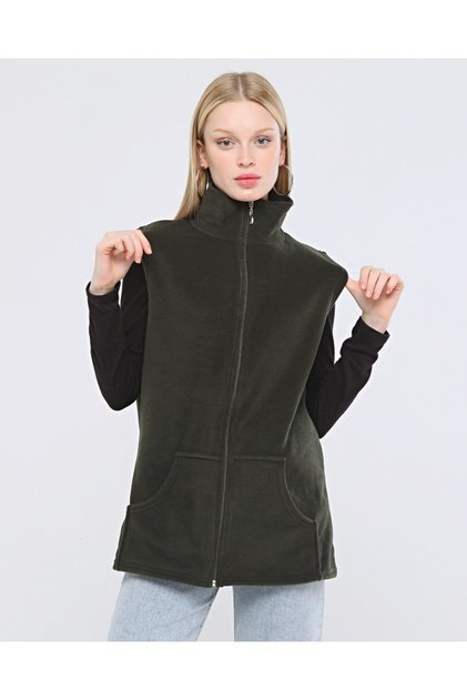 Collared Zippered Fleece Vest