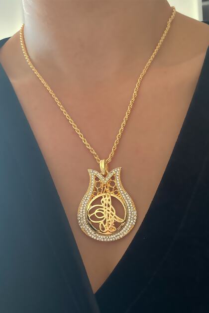 Tugra Figured Tulip Necklace