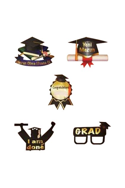 Graduation Party Speech Bubble Gilded Bright Printed 5 Pieces