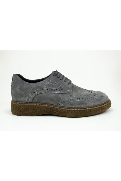 Men's Gray Genuine Leather Casual Shoes