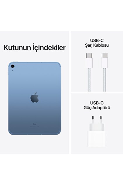 Apple iPad 10. Nesil 10.9-inch Wi-Fi + Cellular 64GB - Mavi