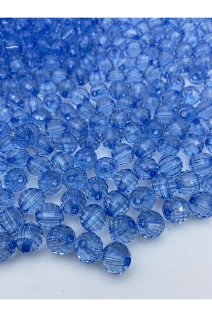 12mm Light Blue Color World Model Acrylic Beads, Jewelry, Bag Making Beads (100Gr,~120 Pieces)