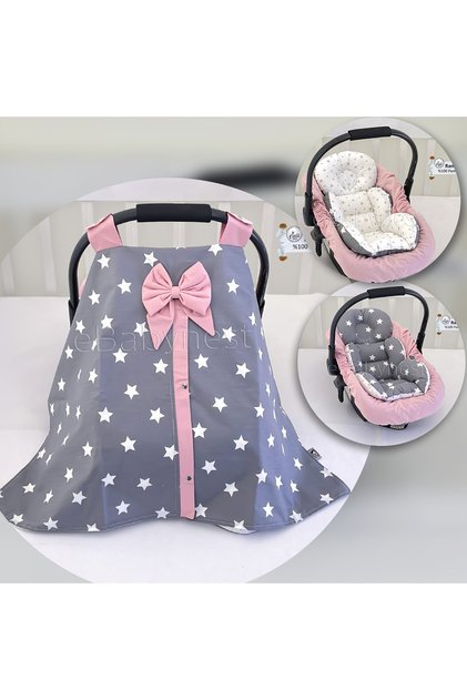 Big Star Series Dark Gray Star Powder Combination Stroller Cover Set of 3