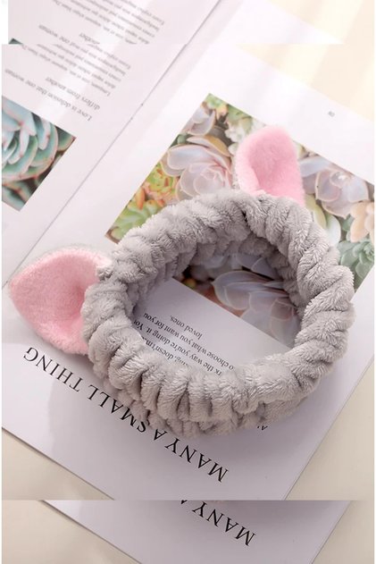 Peluş Kulaklı Makyaj Ve Banyo Bandı