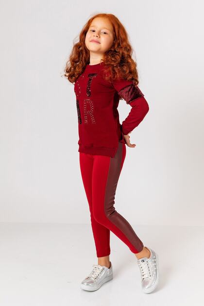 Girl's Leather Detailed Tights
