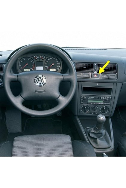 Vw Bora 1999-2005 Dörtlü Flaşör Düğmesi Kırmızı Üçgen Ikaz Tuşu 1j0953235j Uyumlu