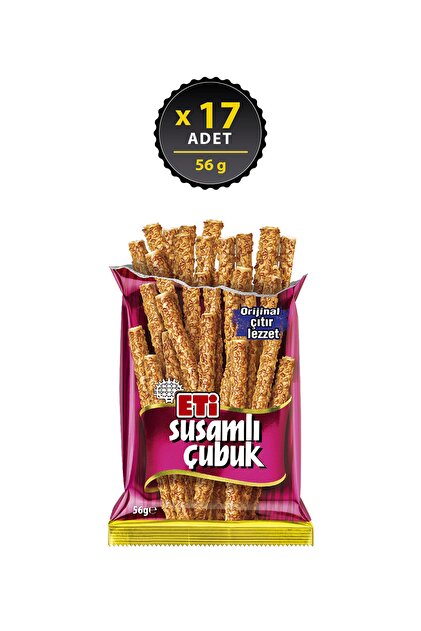 Susamlı Çubuk Kraker 56 g x 17 Adet