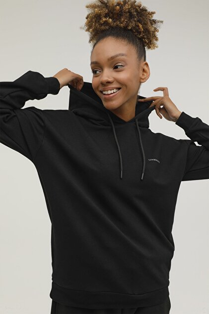 PERKS AND MINI セーター XL Lumberjack Kadın Sweatshirt Siyah 100003012 2w W-sn80 Basıc Hoodıe