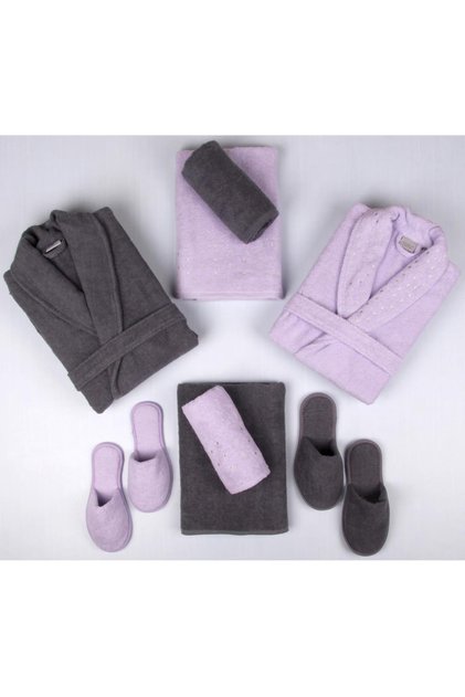 100% Cotton 8 Piece Towel & Bathrobe Family Dowry Set