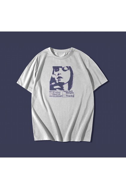 Taylor Swift Midnights Album Special Collection - 3 Purple White 100% Cotton T-shirt