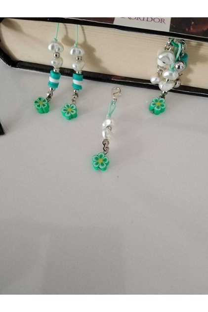 Set de semne de carte cadou Floare Verde