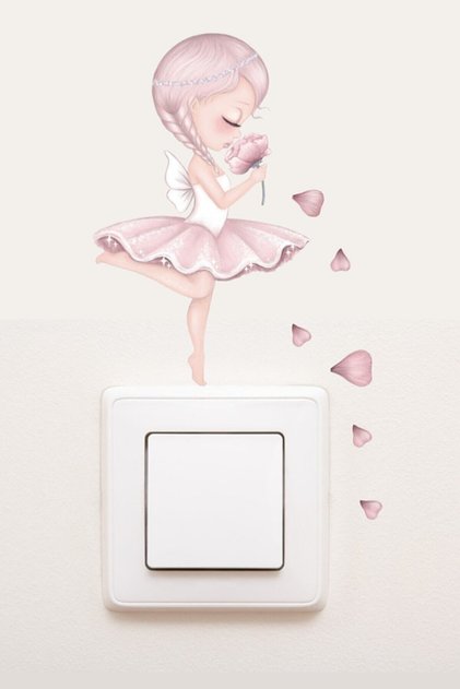 Pink Glitter Fairy Socket Sticker