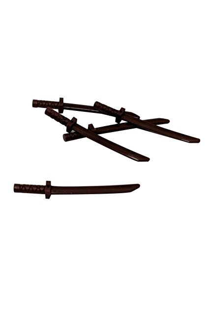 Original Custom Moc Akseusar Minifigure Weapon Ninjago Ninja Sword Katana Sword Brown 1 Piece